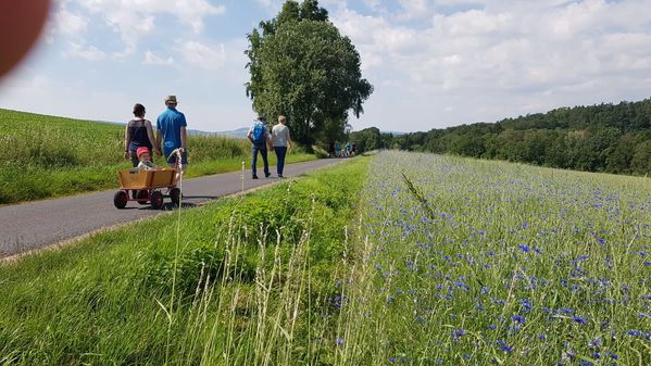 Eltern beim meditativen Paar-Spaziergang mit Schwester Louise Eltern beim meditativen Paar-Spaziergang mit Schwester Louise